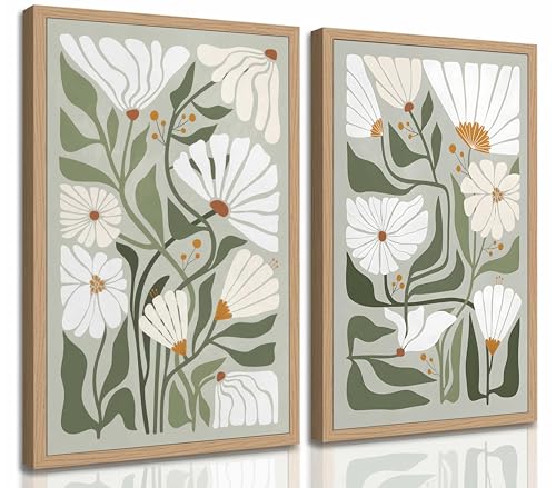 HSHFKLH 2 Pcs Boho Wildflowers Canvas Wall Art 16x24in Unframed - color: Poster, size: 16x24in