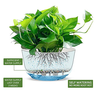 Dexceder 11.2 Inch Self Watering Hanging Planter (2 Pack, White) - color: White, size: 11.2 inch