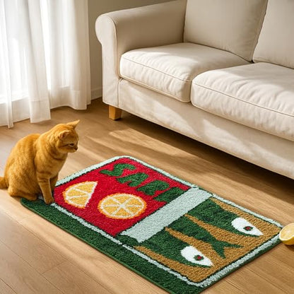 TRUEDAYS Sardine Bath Mat, Cute Bath Mat for Bathroom 20x30 Inch, Green - color: Green, size: 20x30 inches (Rectangular)