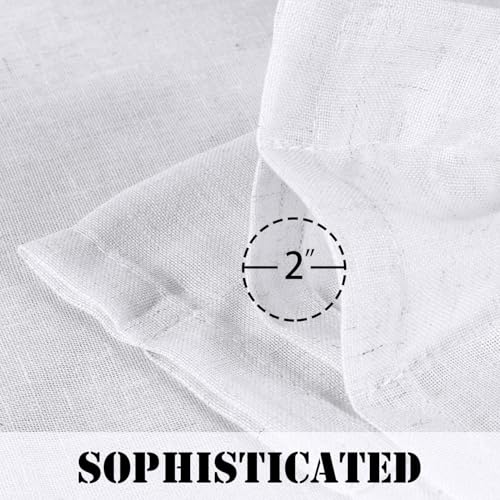 H.VERSAILTEX Window Curtain Linen Textured Semi Sheer Panels for Small Windows/Kitchen/Living Room/Bedroom, Rod Pocket, Natural & Durable (52 inch W X 63 inch L, Set of 2, Heathered White) - color: *Heathered White, size: 52"W x 63"L (Pack of 2)