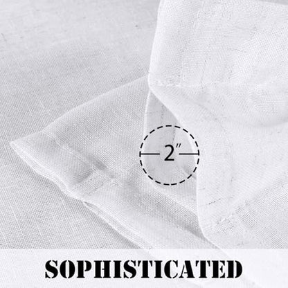H.VERSAILTEX Window Curtain Linen Textured Semi Sheer Panels for Small Windows/Kitchen/Living Room/Bedroom, Rod Pocket, Natural & Durable (52 inch W X 63 inch L, Set of 2, Heathered White) - color: *Heathered White, size: 52"W x 63"L (Pack of 2)