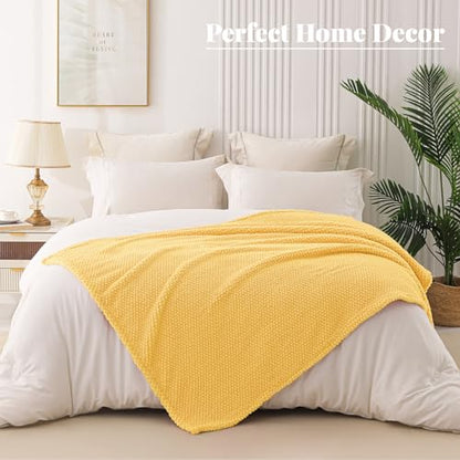 Whale Flotilla Extra Large Soft Fleece Throw Blanket for Couch - color: Yellow, size: Throw(50x70 In)
