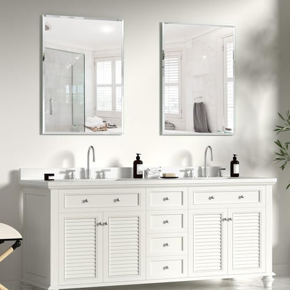 KOHROS 18x24 Frameless Rectangular Bathroom Vanity Mirror - color: Rectangular, size: 18"L x 24"W