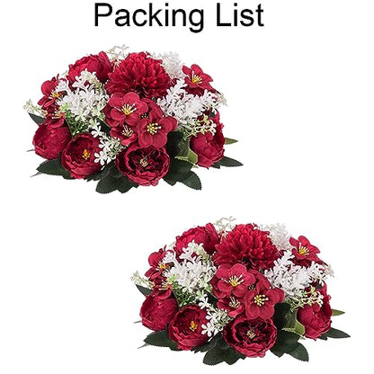 Flower Balls Centerpieces for Tables: Crimson Silk Rose, 2Pcs - color: Crimson, size: 2 PCS