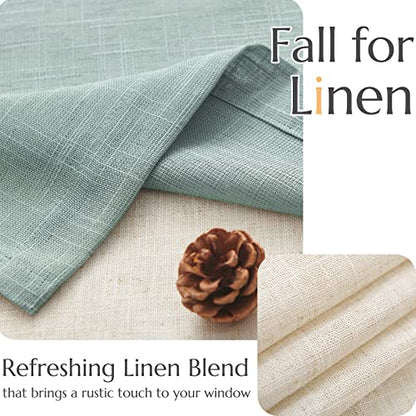 jinchan Kitchen Valance Curtain Double Layers, 50x16, 1 Panel, Frosty Green - color: Double Layer | Frosty Green, size: 50"W x 16"L (Pack of 1)