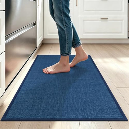SHACOS Non Slip Kitchen Sink Rug, 17x30 Inch, Blue - color: Blue, size: 17x30"