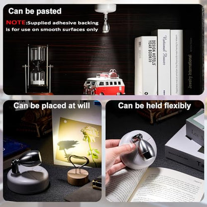Hortsun 6 Pack Battery Operated LED Wireless Spotlight, 13 Color RGB, White - color: White, style: Battery Powered
