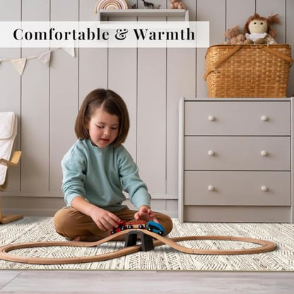2x4 Runner Rug Washable Moroccan: Non Slip Entryway Throw Rugs Beige - color: Beige, size: 2' x 4'