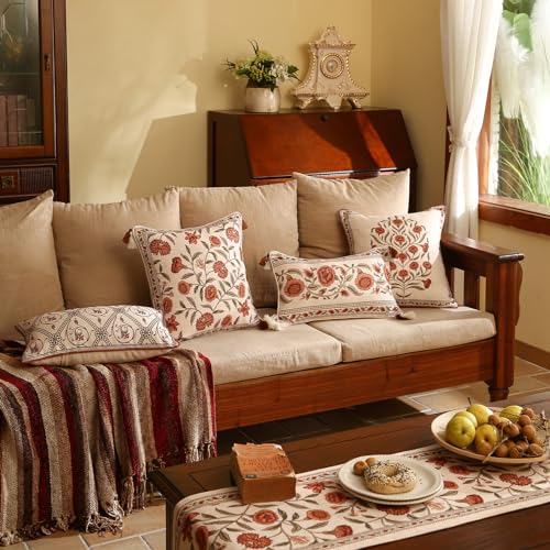 ISAENNE Designer French Rectangle Throw Pillow Cover,Set of 2,20"x12" - color: Albano C, size: 20" x 12" (Pack of 2)