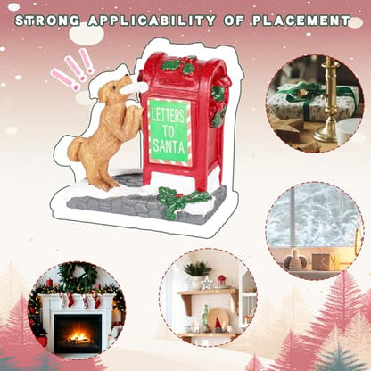 Decorative Christmas Figurine Dog Santa's Mailbox Village Set Xmas Gift - color: Mailbox With Dog