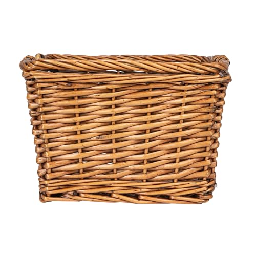 Household Essentials Woven Market Basket, Handwoven Willow Weave, Stylish Handles with Durable Metal Anchors, Classic and Versatile, Attractive, Spacious, Lightweight, Brown Stain - color: Stained Brown