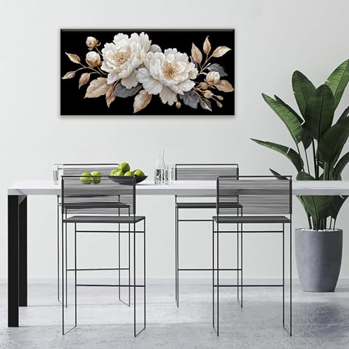 Elegant White Flower Wall Art Prints 20"x40" Canvas Wall Art For Bedroom - color: HX7D, size: 40"L x 20"W