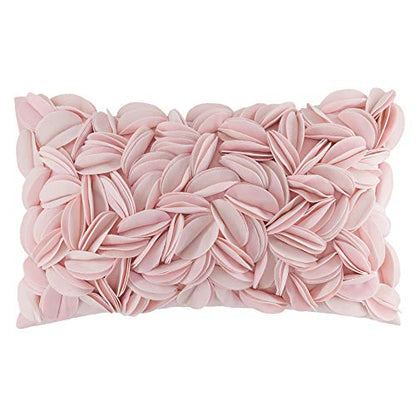KINGROSE 3D Flower Throw Pillow Cover, 12 X 20 Inches, Velvet, Pink - color: Pink - Velvet