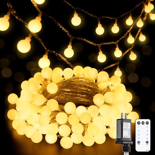 JMEXSUSS 100 LED Globe String Lights Indoor Bedroom, 33ft Fairy Lights - color: Warm White, size: 100 LED Plug