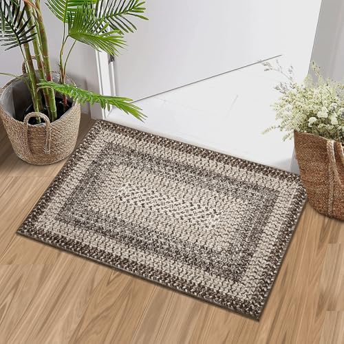 RUGSREAL Entryway Rug 2x3 Small Bedroom Washable Rus with Rubber Backing - color: Mocha, size: 2' x 3' (Rectangular)