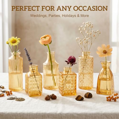 Glass Bud Vase Set of 32 Pcs, Small Glass Vases for Flowers - color: Goden
