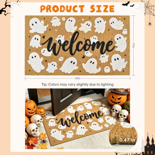 Halloween Welcome Mat Spooky Non-Slip Front Door Mat, 17x29 in - color: 1- Spooky