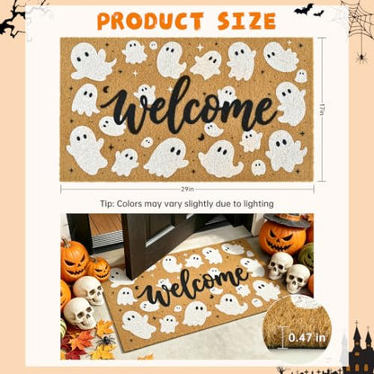 Halloween Welcome Mat Spooky Non-Slip Front Door Mat, 17x29 in - color: 1- Spooky
