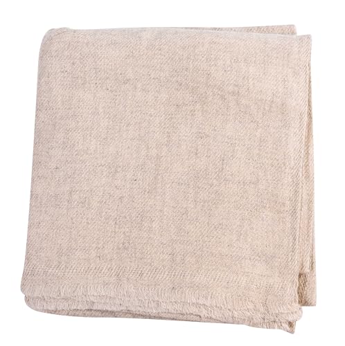 Cashmere Blanket – Hand Woven 100% Cashmere Wool Throw Blanket, 135 x 270 cm – Plain Cozy, and Soft Blanket for Bed, Sofa, or Couch - Made in Nepal - color: White Grey