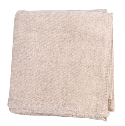 Cashmere Blanket – Hand Woven 100% Cashmere Wool Throw Blanket, 135 x 270 cm – Plain Cozy, and Soft Blanket for Bed, Sofa, or Couch - Made in Nepal - color: White Grey