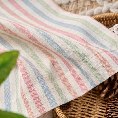 jinchan Linen Boxter Stripe Valances for Window 50 x 16 inch,Candy,1 Panel - color: Boxter Stripe | Candy on Linen, size: 50"W x 16"L (Pack of 1)