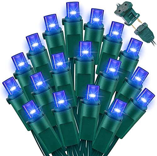 LAMPHOME Blue Christmas Lights,300LED 64.8ft UL Certified Mini Bulb String Lights, Hanukkah Traditional Light for Outdoor Christmas Tree Garden Holiday Party Patio Wedding Garland Decor - color: Blue, size: 300 Count