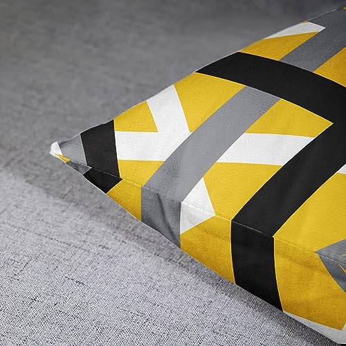 Emvency Throw Pillow Covers Set of 2, 16 x 16 Inch, Striped Retro Yellow - color: Yellow, size: 16" x 16" (Pack of 2)