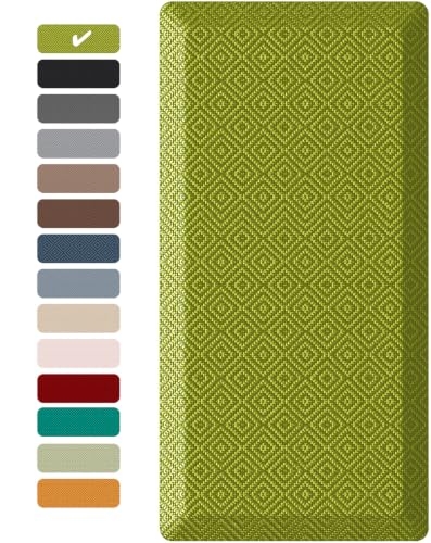 Ophanie Kitchen mats for Floor, 3/4 inch Thick, Kitchen Rugs, 20x39 Anti Fatigue Standing Cushioned Mat,Waterproof,Comfort Ergonomic mat for Office, Home,Sink with 99+ Pairs of Anti-Slip Bottom Ridges - color: Green, size: 20"L x 39"W x 0.8"Th