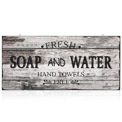 Jetec Farmhouse Bathroom Decor Fresh Soap and Water Sign, Novel - style: Novel