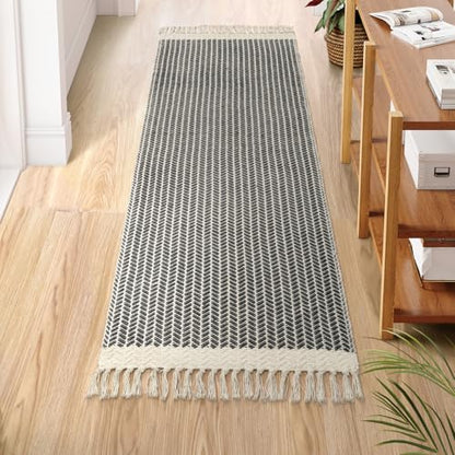 Lahome Boho Bathroom Runner Rug, 2x6 Washable Rugs for Kitchen Hallway - color: Grey, size: 2' x 6' (Runner)