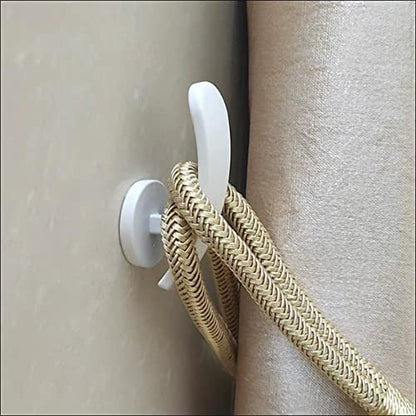 No Drill Tieback Holdbacks Adjustable Self Adhesive Curtain Tieback - color: Black