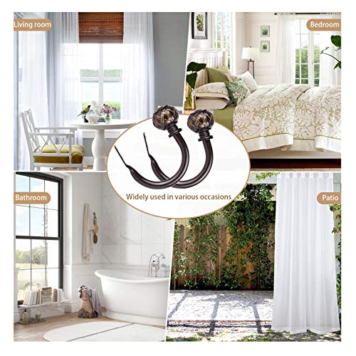 SZXIMU Curtain Drapery Holdbacks for Wall, 2 Pack, Netted Finials, Bronze - color: Bronze Netted Texture