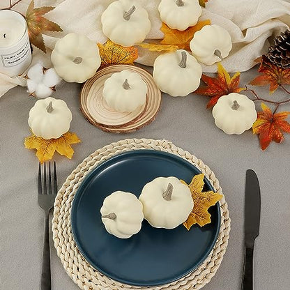 Artgar Pumpkin Decor - White Pumpkin - 10 PCS Mini Pumpkins Harvest Set - color: 10pcs Beige Pumpkins