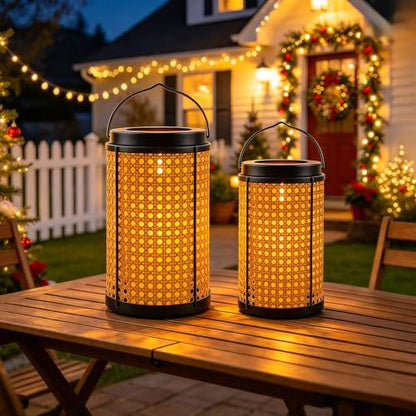 Decorative Candle Lanterns Farmhouse Table Decor 2PS Waterproof Handcrafted - size: decorative Lanterns
