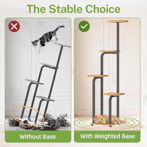 iDavosic.ly Tall Plant Stand Indoor with Grow Lights & Wooden Trays, Brown - color: Brown with Light