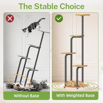iDavosic.ly Tall Plant Stand Indoor with Grow Lights & Wooden Trays, Brown - color: Brown with Light
