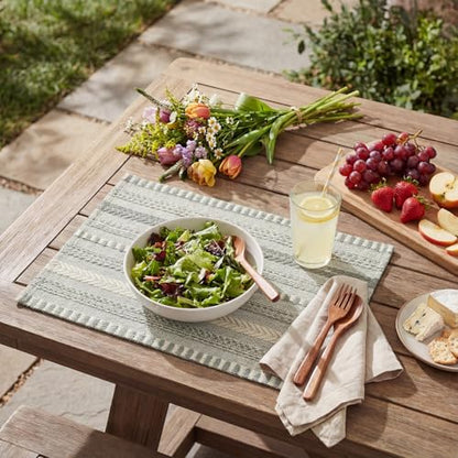 Artoid Mode Dark Grey Woven Braided Stripe Placemats Set of 4-12x18 Inch - color: Dark Grey, size: 12" x 18", 4 Pcs