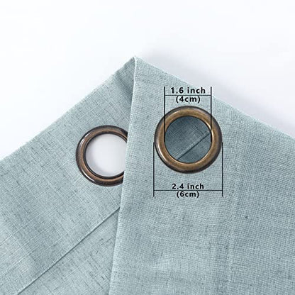 KOUFALL Seafoam Blue Green Linen Curtains 108 Inches Long,Beach Coastal Farmhouse Theme Sheer Linen Curtains for Living Room,52x108 Inch Length 2 Panels - color: Sea Green, size: 52"W x 108"L (Pack of 2)