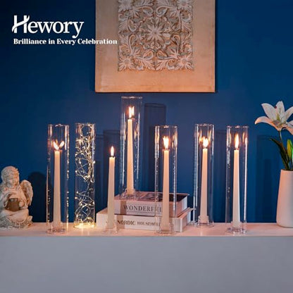 Hewory Hurricane Glass Candle Holders: 24 PCS Chimney Covers Bulk 12.6" H