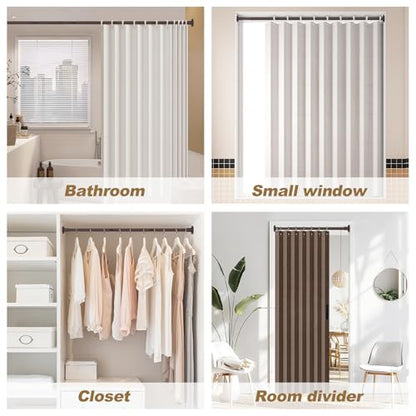 GXOACKJ Brown Shower Curtain Rods - 31-80 Inch Spring Tension Shower Rods for Bathroom, Adjustable, No Drilling, No Rust, Stainless Steel - color: Brown, size: 31-80 inches