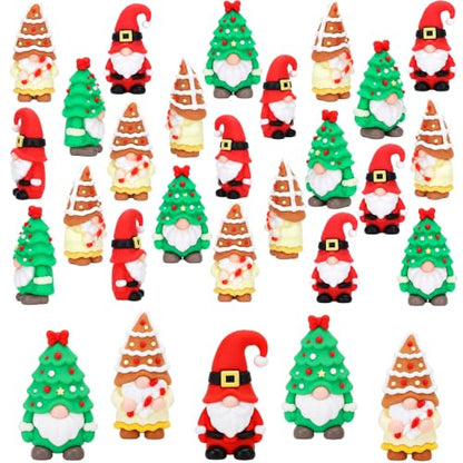 30 Pcs Mini Christmas Gnomes Figurines, Tiny Santa Tree Gnomes Ornaments - color: Christmas, size: 30 Pcs