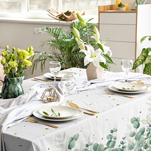 Gatherfun Sage Greenery Baby Shower Disposable Tablecloth, Plastic Table Cover for Baby Shower Party,Boho Greency 3 PCS, 54”x 108” - style: Sage Green