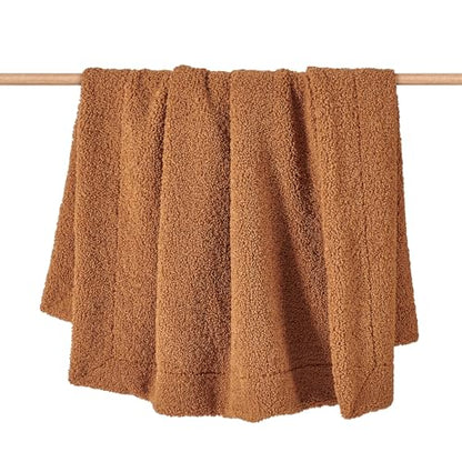 HiEnd Accents Teddy Caramel 60x90 inch Boucle Throw Blanket - color: Caramel, size: 60" x 90"