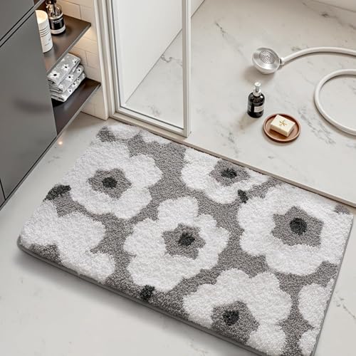 LUMI Bathroom Rug 24x43, Soft Absorbent Microfiber Bath Mat, Non Slip - color: Elegant Black, size: 24"x43"