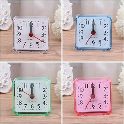 Transparent Mini Square Alarm Clock, Silent, Digital, for Desk, Table, Bedroom, Large Display for Elderly, Home Decor