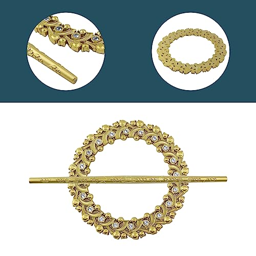 2 Pack Gold Curtain Tiebacks, Round Drapery Holdbacks, 20 Crystals - style: 20 Crystals Gold
