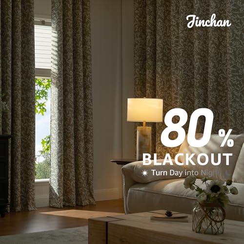 jinchan Sage Floral Curtians 96 Inch Room Darkening Grommet 2 Panels - color: *Dusty Sage, size: 50"W x 96"L (Pack of 2)