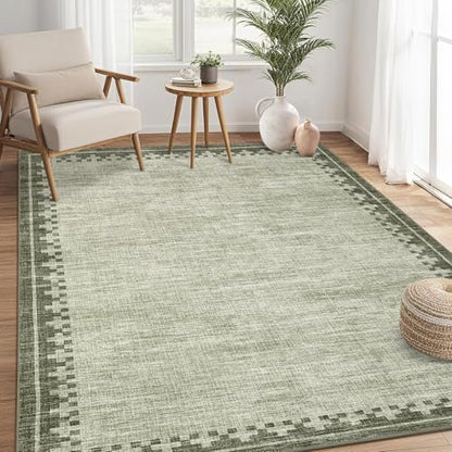 GarveeHome 2x8 Washable Runner Rug for Hallway Entryway Modern Low Pile Rug - color: Green, size: 2'x8' (runner)