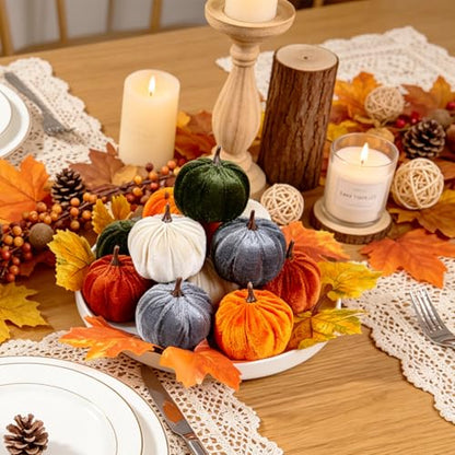 Super Holiday 15PCS Fall Pumpkins for Indoor Autume Thanksgiving Home Decor