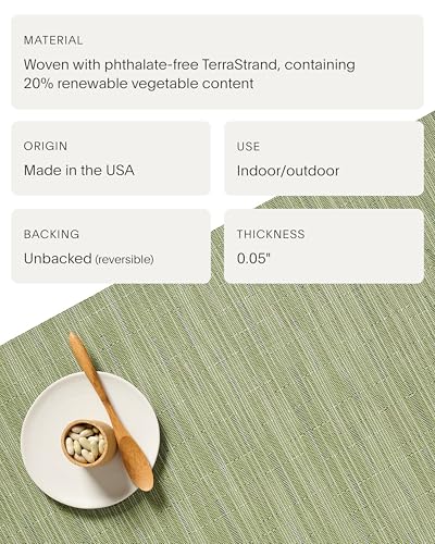 Chilewich Bamboo Placemats Set of 4, Woven Rectangle Placemats - color: Spring Green, size: 14"x19"